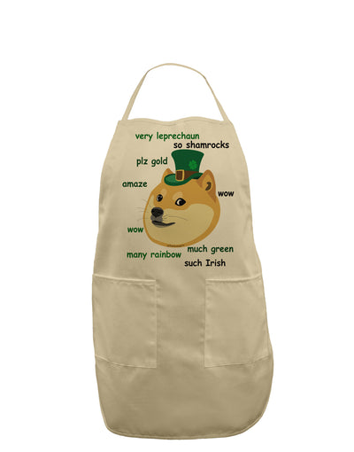 St Patricks Day Leprechaun Doge Adult Apron-Bib Apron-TooLoud-Stone-One-Size-Davson Sales