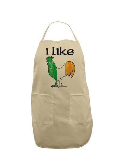 I Like Irish Rooster Silhouette Adult Apron by TooLoud-Bib Apron-TooLoud-Stone-One-Size-Davson Sales