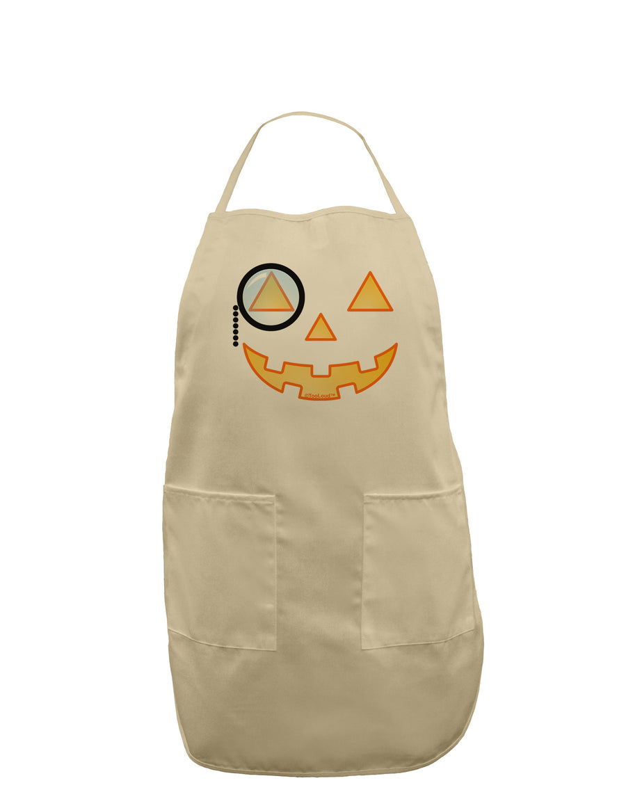 Monocle Jack-o-Lantern Color Adult Apron-Bib Apron-TooLoud-White-One-Size-Davson Sales