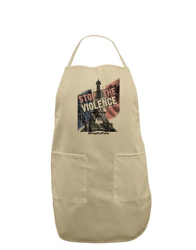 Distressed Paris Stop The Violence Adult Apron-Bib Apron-TooLoud-Stone-One-Size-Davson Sales