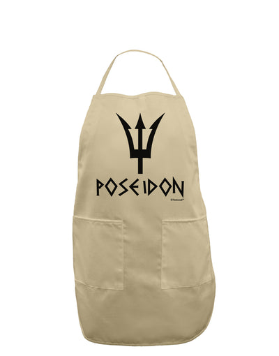 Trident of Poseidon with Text - Greek Mythology Adult Apron by TooLoud-Bib Apron-TooLoud-Stone-One-Size-Davson Sales