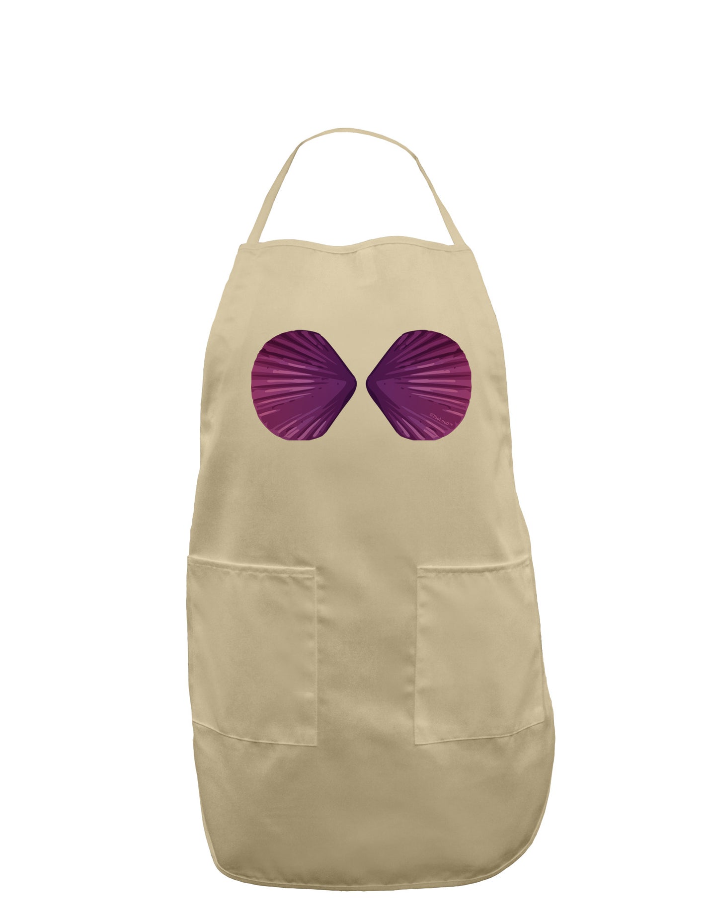 Mermaid Shell Bra Purple Adult Apron by TooLoud-Bib Apron-TooLoud-Stone-One-Size-Davson Sales