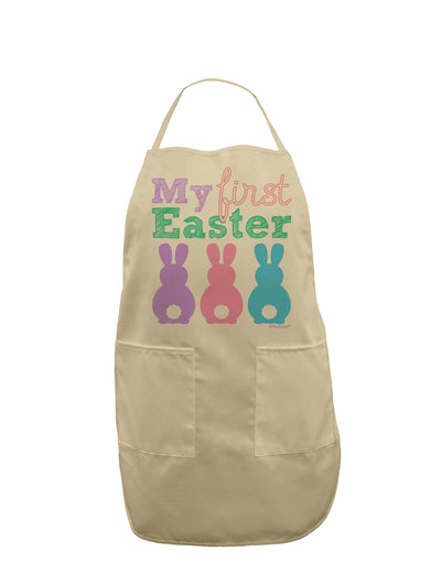 My First Easter - Three Bunnies Adult Apron by TooLoud-Bib Apron-TooLoud-Stone-One-Size-Davson Sales