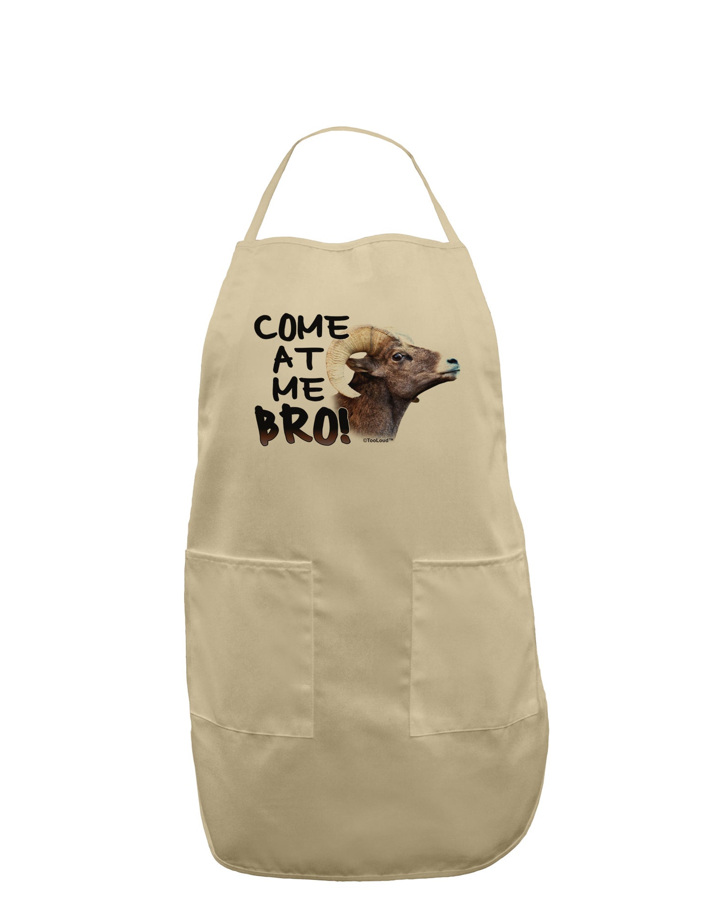 Come At Me Bro Big Horn Adult Apron-Bib Apron-TooLoud-Stone-One-Size-Davson Sales