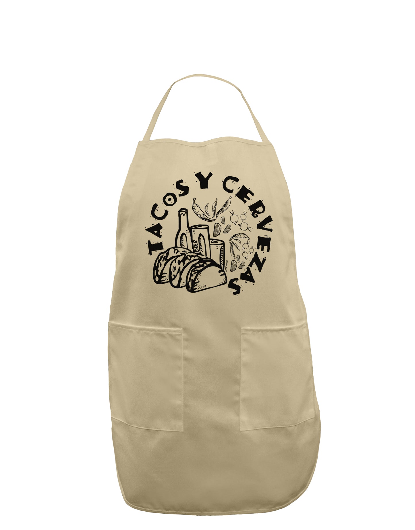 Tacos Y Cervezas Adult Apron-Bib Apron-TooLoud-Stone-One-Size-Davson Sales