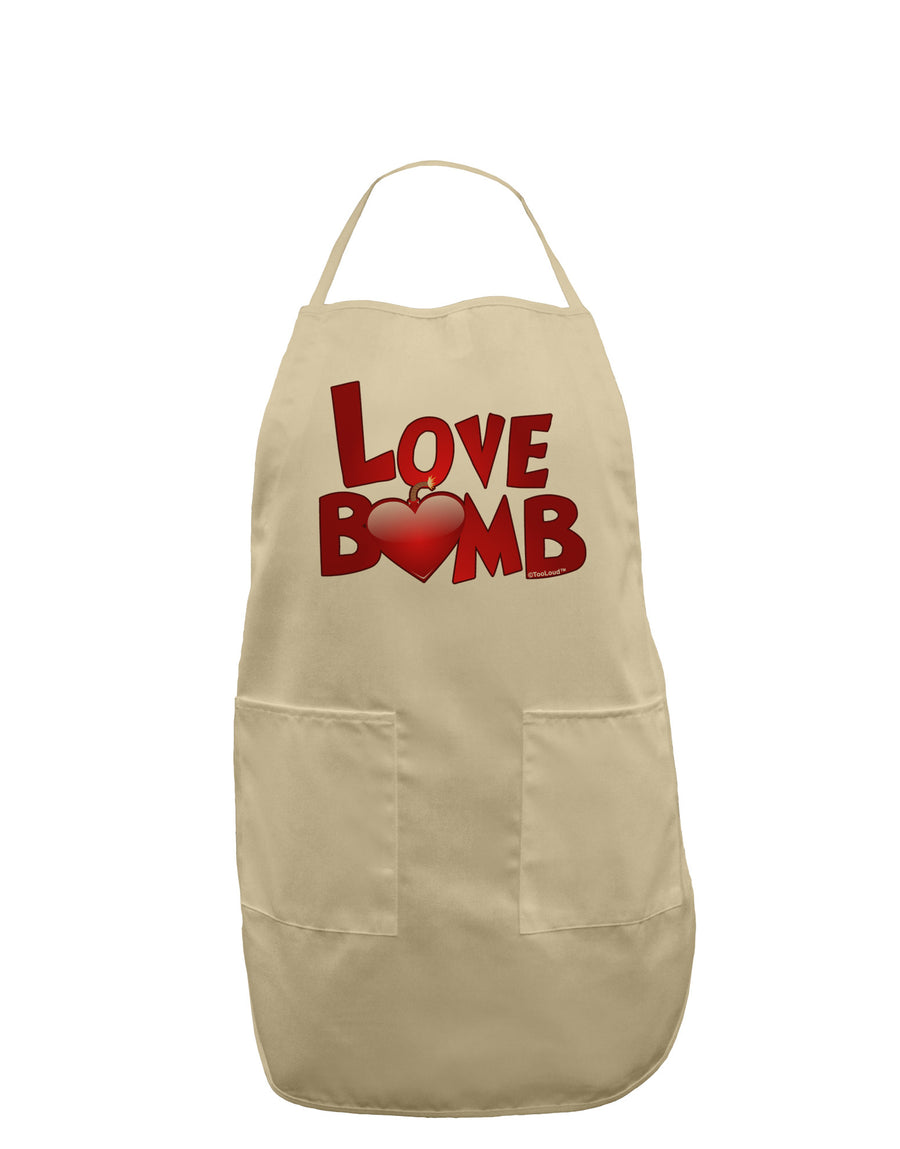 Love Bomb Text Adult Apron-Bib Apron-TooLoud-White-One-Size-Davson Sales