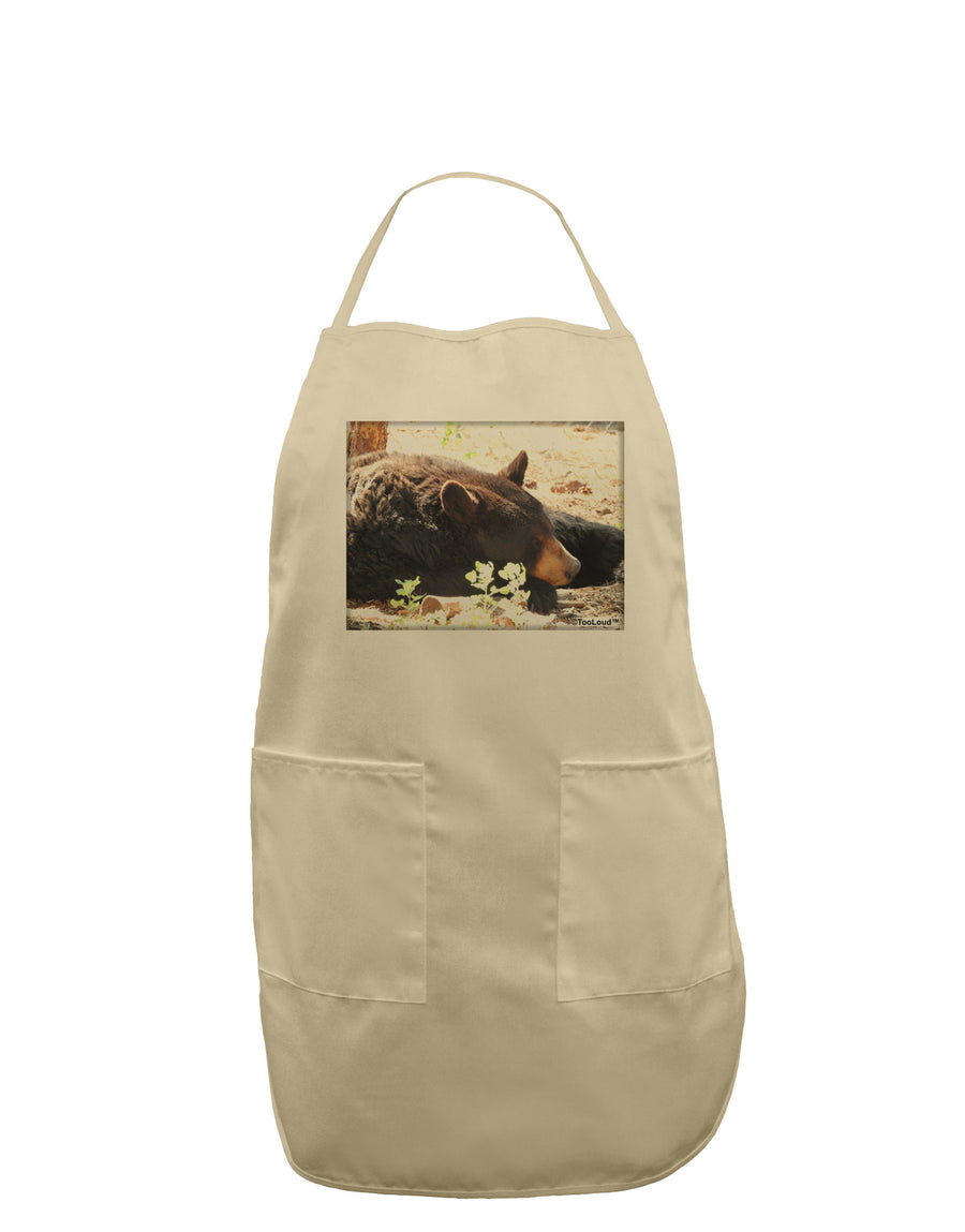 Laying Black Bear Adult Apron-Bib Apron-TooLoud-White-One-Size-Davson Sales