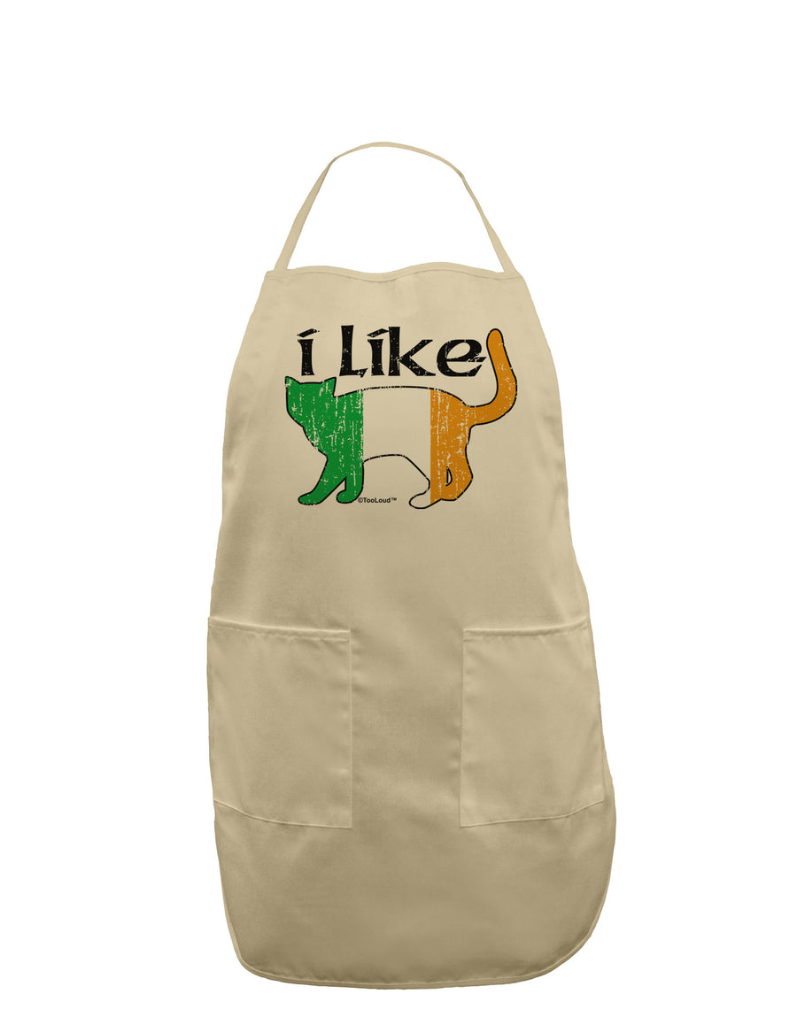 I Like Irish Cat Silhouette Adult Apron by TooLoud-Bib Apron-TooLoud-White-One-Size-Davson Sales