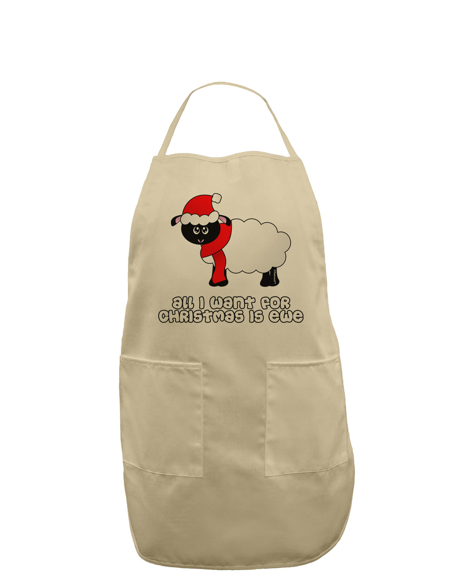 All I Want For Christmas Is Ewe Sheep Adult Apron-Bib Apron-TooLoud-White-One-Size-Davson Sales