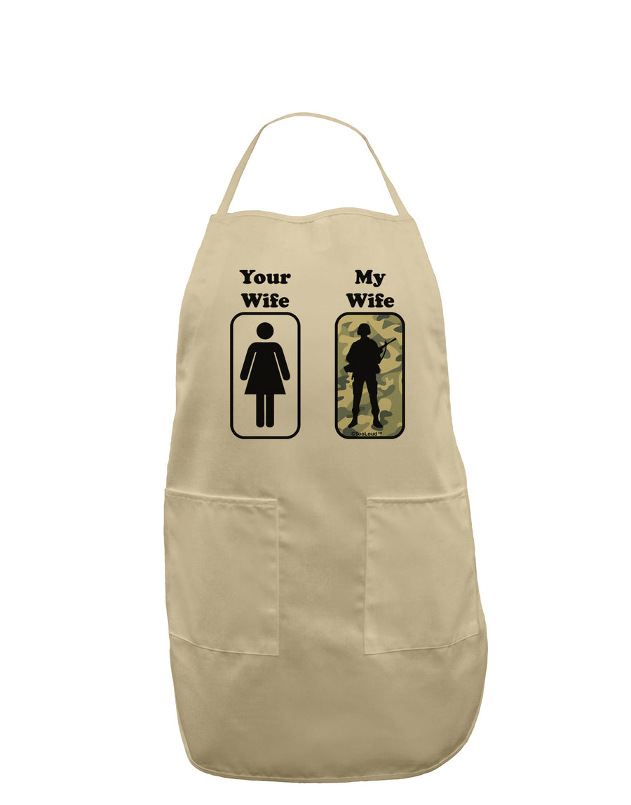 TooLoud Your Wife My Wife Military Adult Apron-Bib Apron-TooLoud-White-One-Size-Davson Sales