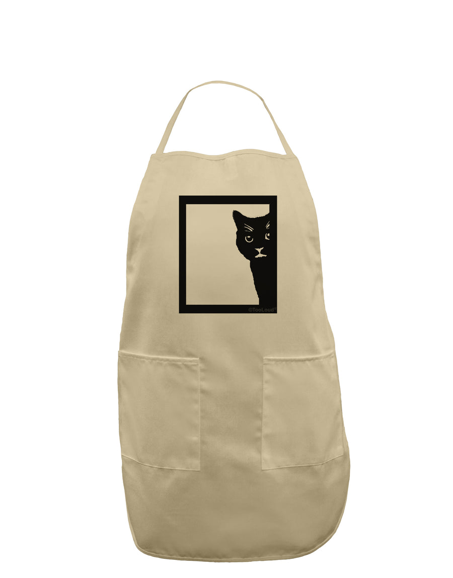 Cat Peeking Adult Apron by TooLoud-Bib Apron-TooLoud-White-One-Size-Davson Sales