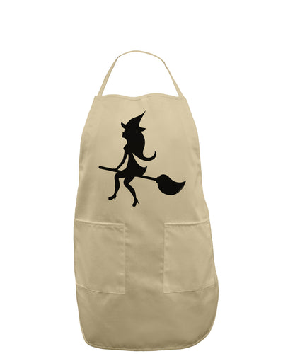 Cute Witch on Broom Silhouette Halloween Adult Apron-Bib Apron-TooLoud-Stone-One-Size-Davson Sales