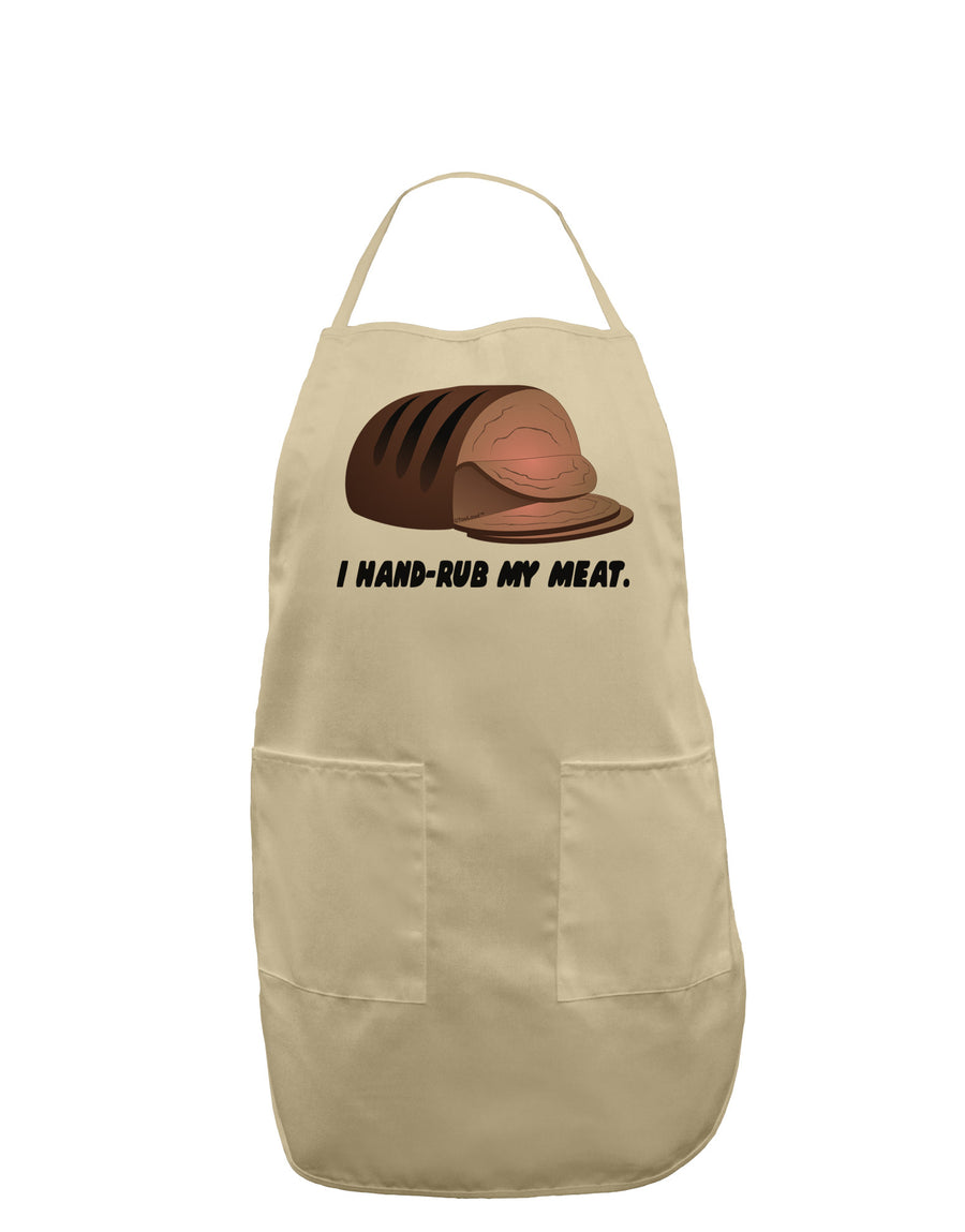 I Hand-Rub My Meat - Roast Beef Adult Apron-Bib Apron-TooLoud-White-One-Size-Davson Sales