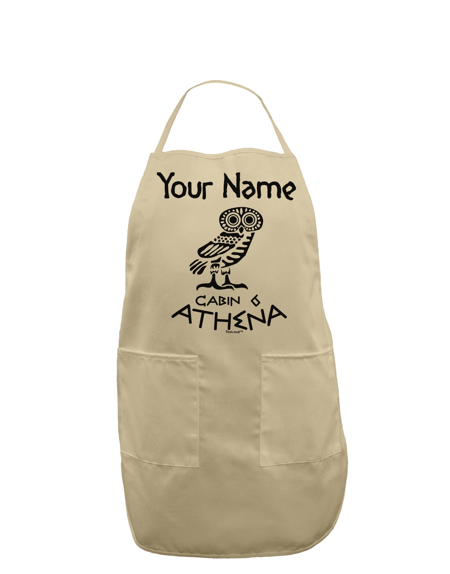 Personalized Cabin 6 Athena Adult Apron by-Bib Apron-TooLoud-Stone-One-Size-Davson Sales