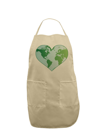 TooLoud World Globe Heart Adult Apron-Bib Apron-TooLoud-Stone-One-Size-Davson Sales