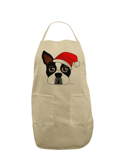 Cute Dog with Santa Hat - Christmas Adult Apron-Bib Apron-TooLoud-Stone-One-Size-Davson Sales