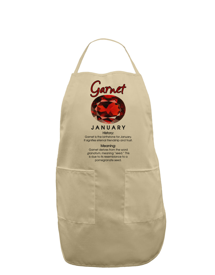 Birthstone Garnet Adult Apron-Bib Apron-TooLoud-White-One-Size-Davson Sales