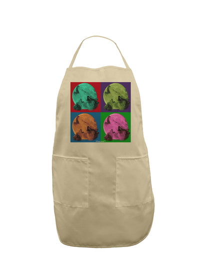 Three Wolves Howling - Pop-Art #1 Adult Apron by TooLoud-Bib Apron-TooLoud-Stone-One-Size-Davson Sales