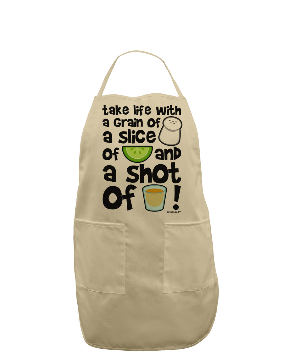 Take Life with a Grain of Salt and a Shot of Tequila Adult Apron by TooLoud-Bib Apron-TooLoud-White-One-Size-Davson Sales