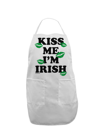 Kiss Me I'm Irish - Green Kisses Adult Apron by TooLoud-Bib Apron-TooLoud-White-One-Size-Davson Sales