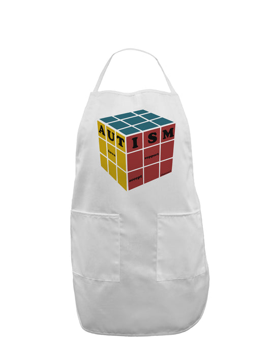 Autism Awareness - Cube Color Adult Apron-Bib Apron-TooLoud-White-One-Size-Davson Sales