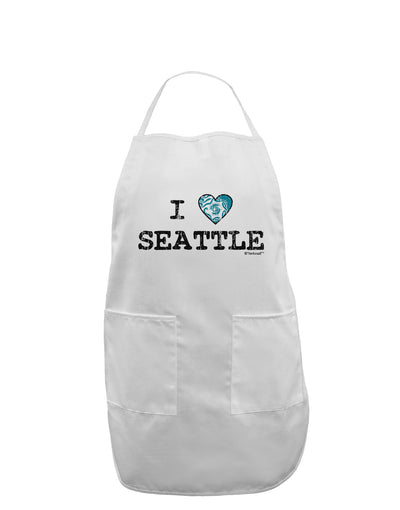 Distressed I Heart Seattle - Heart Flag Adult Apron by TooLoud-Bib Apron-TooLoud-White-One-Size-Davson Sales