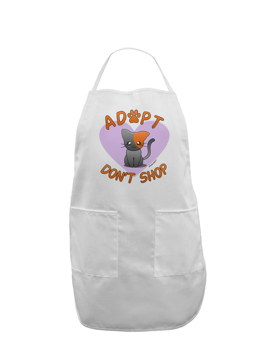 Adopt Don't Shop Cute Kitty Adult Apron-Bib Apron-TooLoud-White-One-Size-Davson Sales