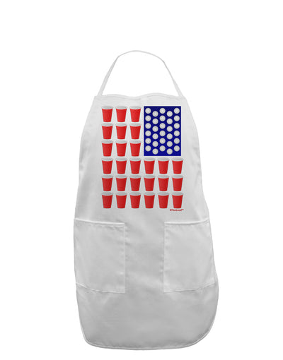 Beer Pong Flag Adult Apron-Bib Apron-TooLoud-White-One-Size-Davson Sales