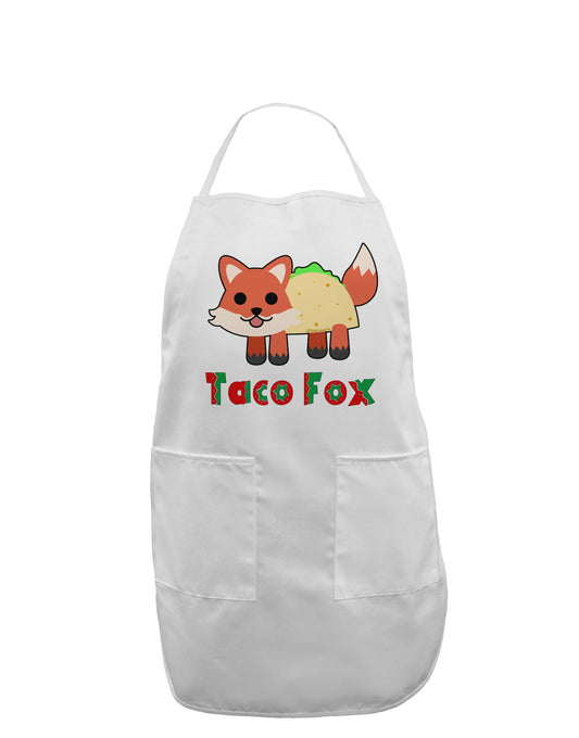 Cute Taco Fox Text Adult Apron-Bib Apron-TooLoud-White-One-Size-Davson Sales