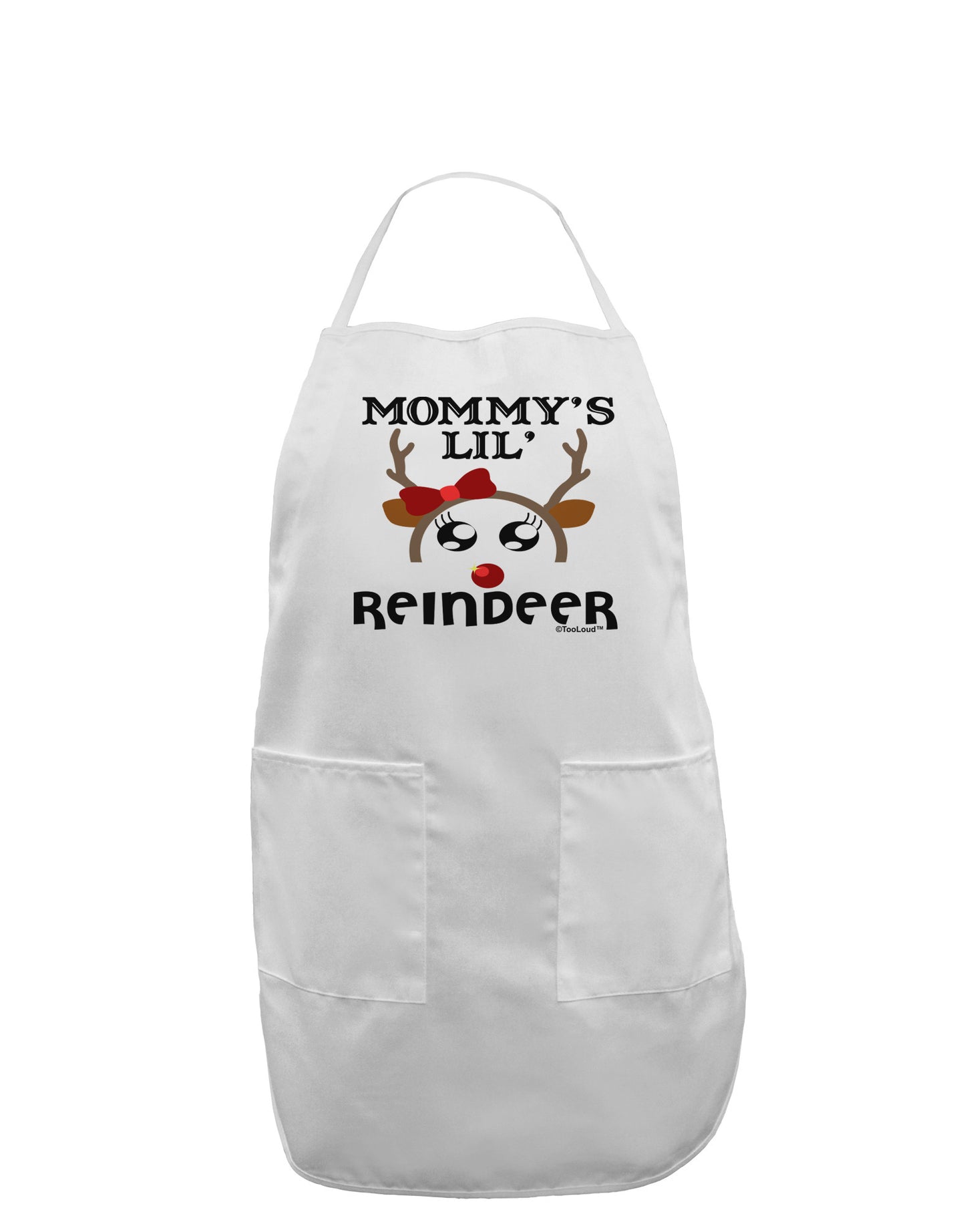 Mommy's Lil Reindeer Girl Adult Apron-Bib Apron-TooLoud-White-One-Size-Davson Sales