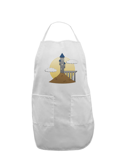 Moonlit Wizard Tower - Halloween Adult Apron-Bib Apron-TooLoud-White-One-Size-Davson Sales