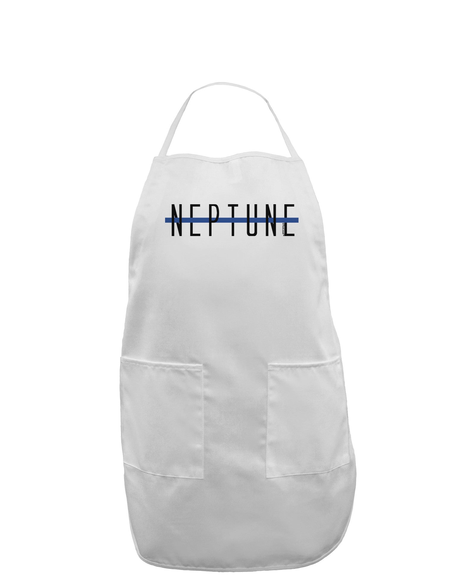 Planet Neptune Text Only Adult Apron-Bib Apron-TooLoud-White-One-Size-Davson Sales