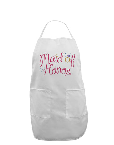 Maid of Honor - Diamond Ring Design - Color Adult Apron-Bib Apron-TooLoud-White-One-Size-Davson Sales