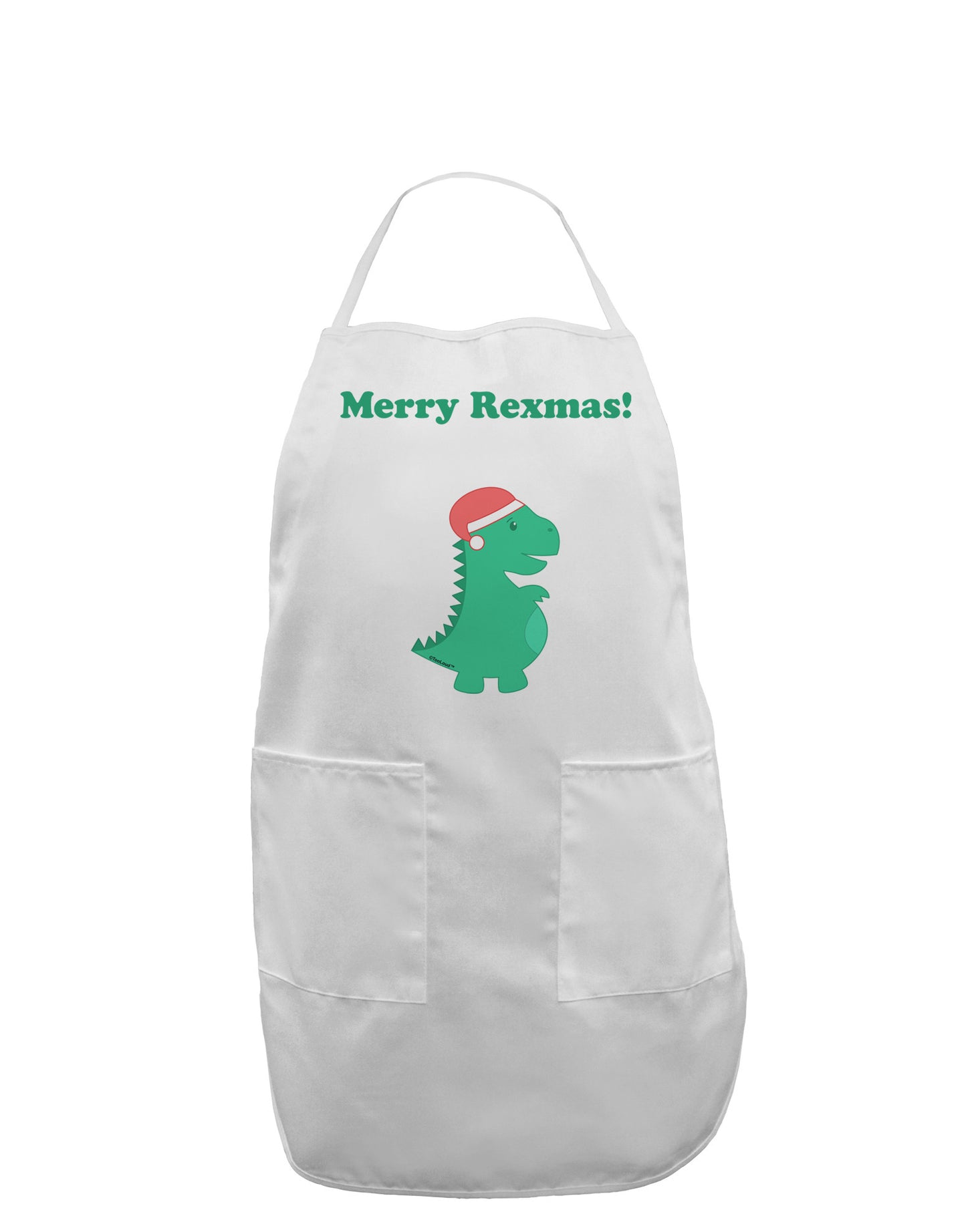 Merry Rexmas T-Rex Dinosaur Christmas Adult Apron-Bib Apron-TooLoud-White-One-Size-Davson Sales