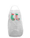 Cute Mrs and Mrs Christmas Couple Stockings Adult Apron by TooLoud-Bib Apron-TooLoud-White-One-Size-Davson Sales