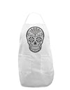 Version 10 Grayscale Day of the Dead Calavera Adult Apron-Bib Apron-TooLoud-White-One-Size-Davson Sales