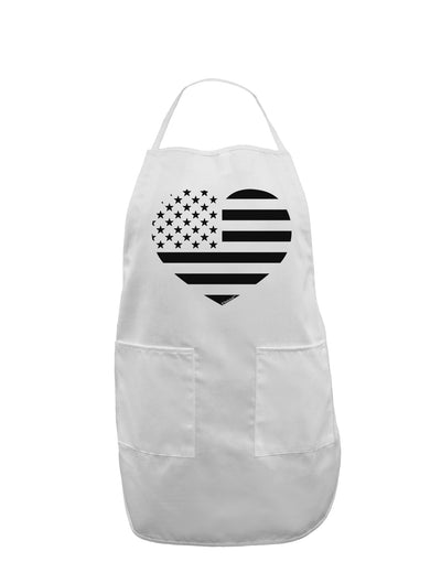 American Flag Heart Design - Stamp Style Adult Apron by TooLoud-Bib Apron-TooLoud-White-One-Size-Davson Sales