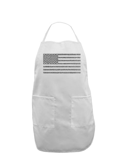 American Flag Glitter - Silver Adult Apron-Bib Apron-TooLoud-White-One-Size-Davson Sales