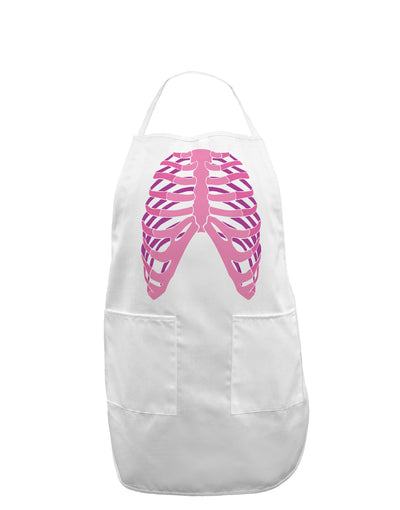 Human Pink Skeleton Bones Ribcage Adult Apron-Bib Apron-TooLoud-White-One-Size-Davson Sales