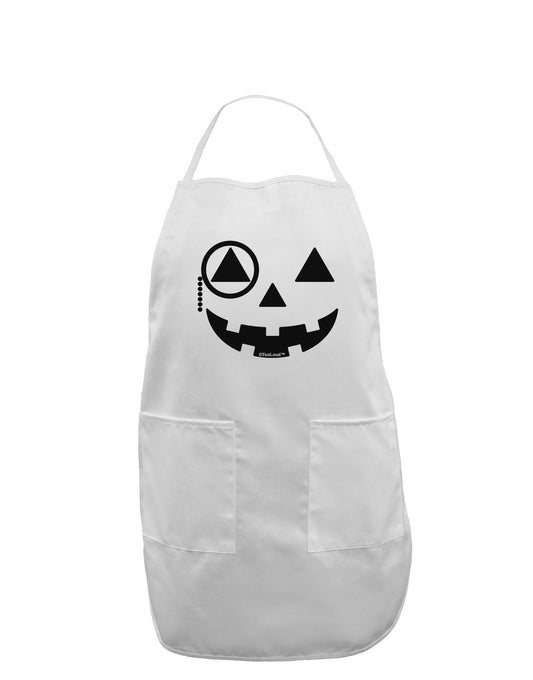 Monocle Jack-o-Lantern B-W Adult Apron-Bib Apron-TooLoud-White-One-Size-Davson Sales