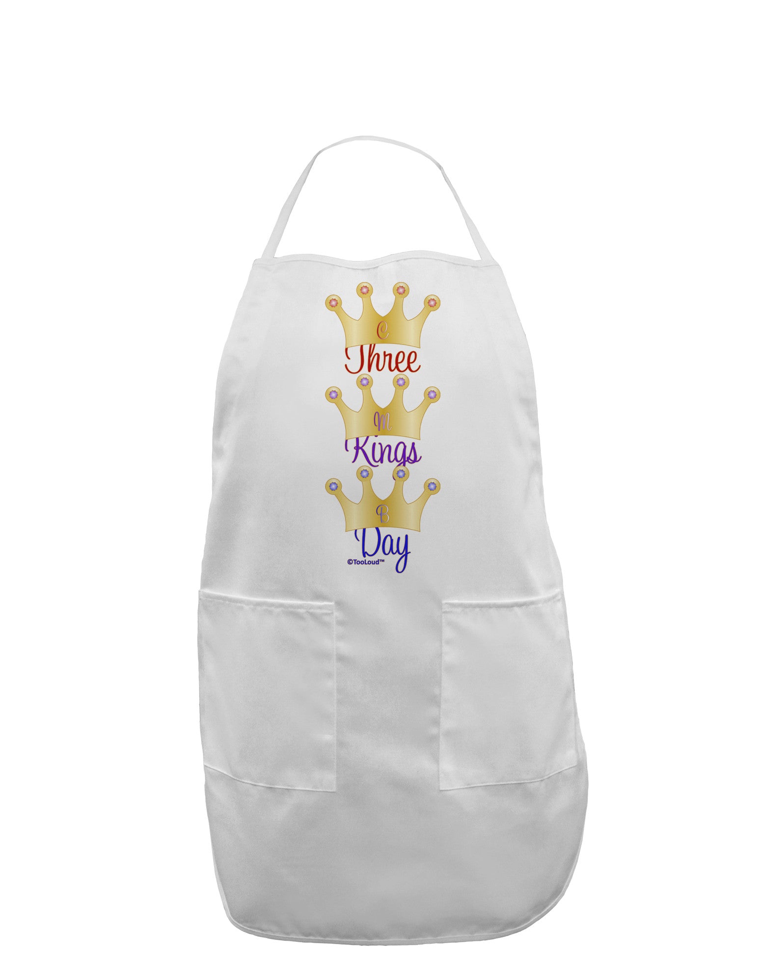 Three Kings Day - C M B Crowns Adult Apron by TooLoud-Bib Apron-TooLoud-White-One-Size-Davson Sales