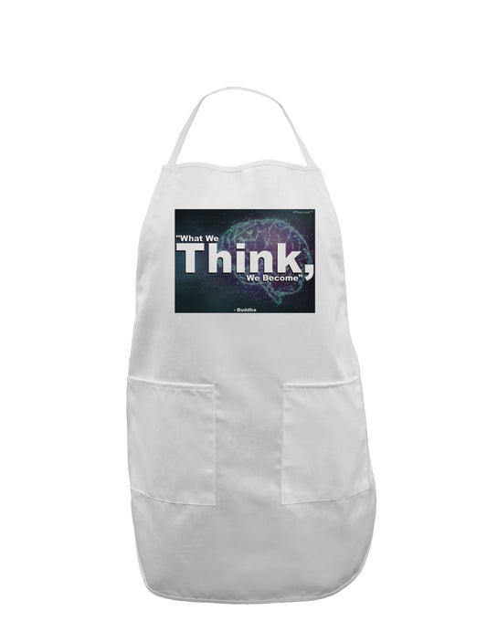 TooLoud What We Think Buddha Adult Apron-Bib Apron-TooLoud-White-One-Size-Davson Sales