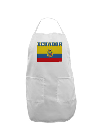 Ecuador Flag Adult Apron-Bib Apron-TooLoud-White-One-Size-Davson Sales