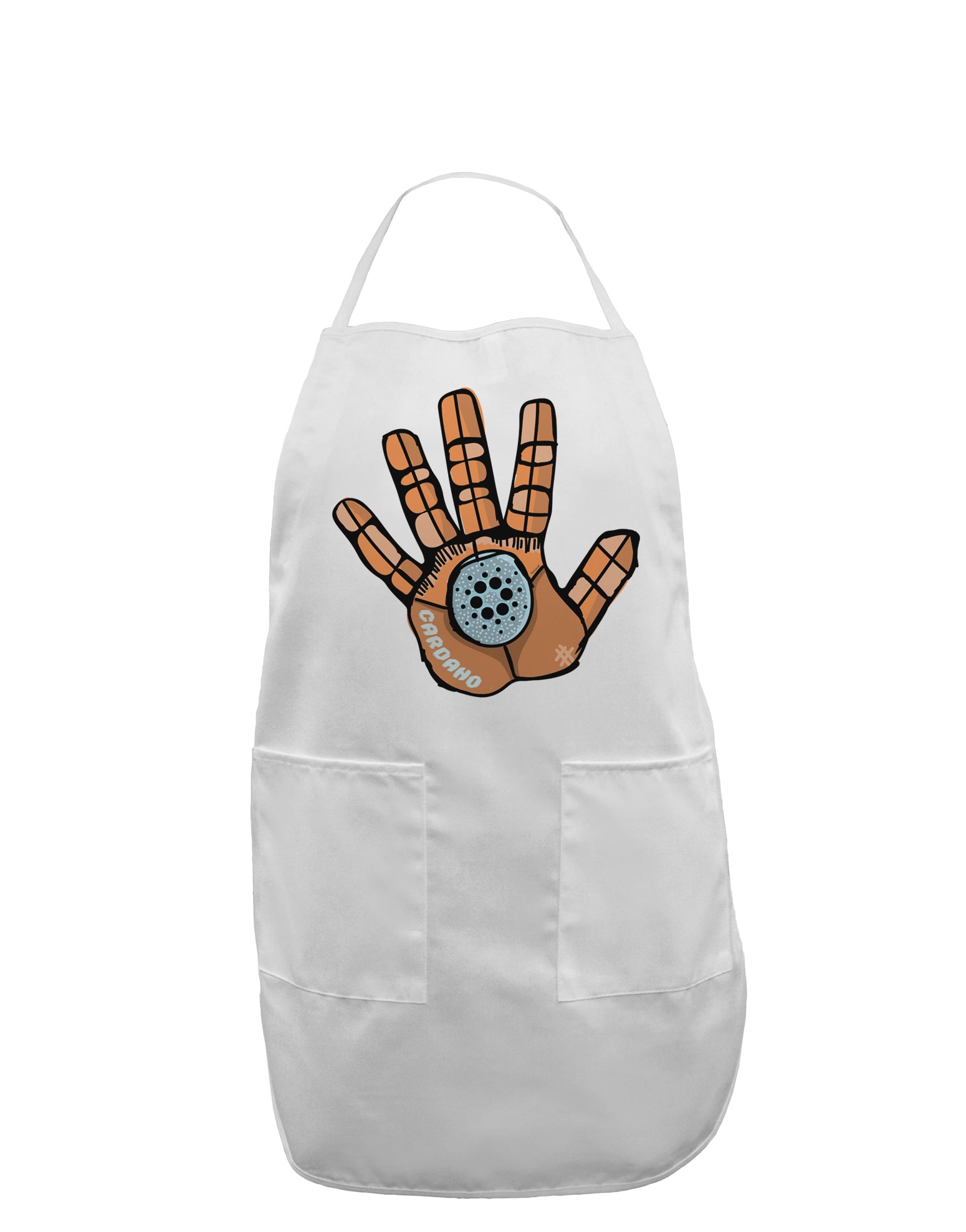 Cardano Hero Hand Adult Apron-Bib Apron-TooLoud-White-One-Size-Davson Sales
