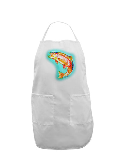 Rainbow Trout WaterColor Adult Apron-Bib Apron-TooLoud-White-One-Size-Davson Sales