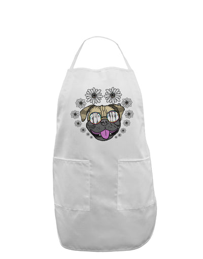 TooLoud Pug Life Hippy Adult Apron-Bib Apron-TooLoud-White-One-Size-Davson Sales