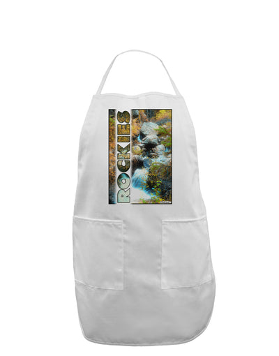 Rockies Waterfall with Text Adult Apron-Bib Apron-TooLoud-White-One-Size-Davson Sales