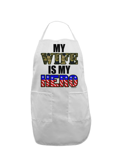 My Wife is My Hero - Armed Forces Adult Apron by TooLoud-Bib Apron-TooLoud-White-One-Size-Davson Sales