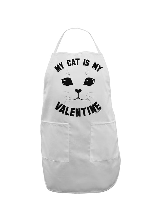 My Cat is my Valentine Adult Apron by-Bib Apron-TooLoud-White-One-Size-Davson Sales