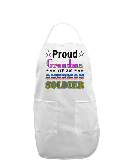 Proud Grandma of an American Soldier Adult Apron-Bib Apron-TooLoud-White-One-Size-Davson Sales